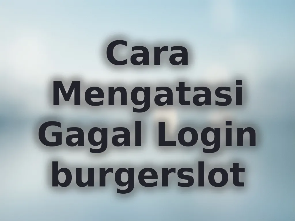 Cara Mengatasi Gagal Login burgerslot