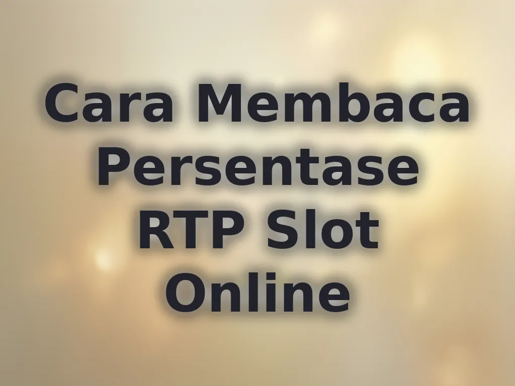 Cara Membaca Persentase RTP Slot Online